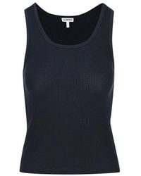 Loewe - Logo Embroidered Ribbed Tank Top - Lyst