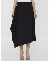 Bottega Veneta - Asymmetric Midi Skirt - Lyst