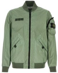 Stone Island - Green Nylon Bomber Jacket - Lyst