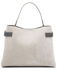 Brunello Cucinelli - Embellished Top Handle Bag - Lyst