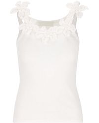 Valentino - Floral Detailed Knitted Top - Lyst