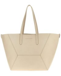 Brunello Cucinelli - Leather Shopping Bag Tote Bag - Lyst