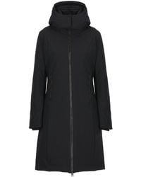Save The Duck - Zip Up Hooded Long Coat - Lyst