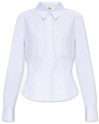 Fendi - Light Blue Pinstriped Shirt - Lyst