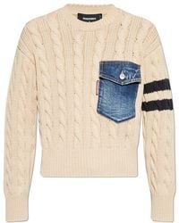 DSquared² - Cable-Knit Crewneck Jumper - Lyst