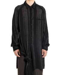 Yohji Yamamoto - Stiped Knot-detail Knitted Shirt - Lyst