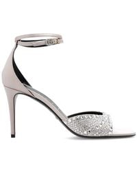 Gucci - Embellished Mid-heel Open Toe Sandals - Lyst