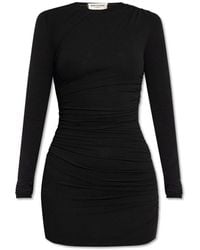 Saint Laurent - Draped Long-sleeved Mini Dress - Lyst