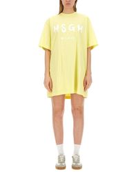 MSGM - T-Shirt Dress - Lyst