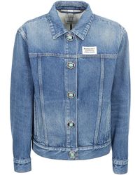 Burberry Logo Patch Denim Jacket - Blue