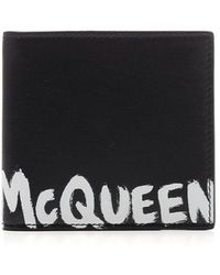 Alexander McQueen Graffiti Logo Bifold Wallet - Black
