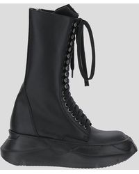 Rick Owens DRKSHDW - Lace-up Round Toe Ankle Boots - Lyst
