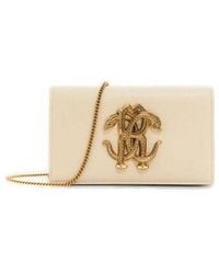 Roberto Cavalli - Monogram Mirror Snake Shoulder Bag - Lyst