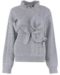 MSGM - Frilled Wool-blend Sweater - Lyst