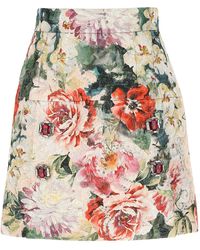 Dolce & Gabbana Floral Print Mini Skirt - Multicolor