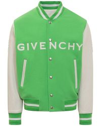 Givenchy - Bomber Jacket In Wool And Leather - Lyst
