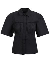 Nanushka - Satu Pleat-detailed Short-sleeved Blouse - Lyst