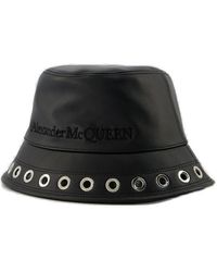 Alexander McQueen - Leather Eyelet Hat - Lyst