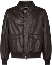 Brunello Cucinelli - Aviator Zip-Up Leather Jacket - Lyst