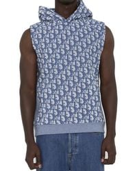 Dior - All-over Logo Patterned Sleeveless Hoodie - Lyst