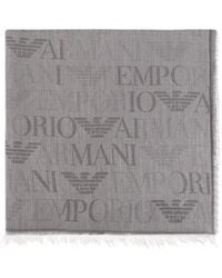 Emporio Armani - Scarf With Monogram - Lyst