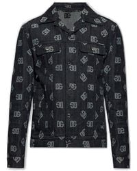 Dolce & Gabbana - Denim Jacket With Monogram - Lyst