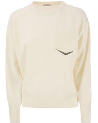 Brunello Cucinelli - Cashmere Sweater With Pocket - Lyst