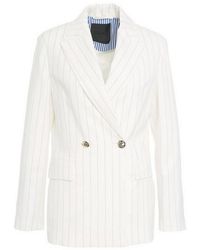 Liu Jo - Double-Breasted Pinstripe Blazer - Lyst