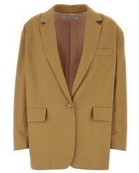 Max Mara Monica Buttoned Jacket in Gray | Lyst