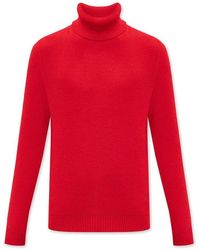 all red turtleneck