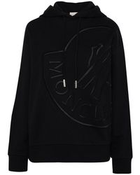 Moncler - Black Cotton Sweatshirt - Lyst