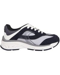 Emporio Armani - Logo Patch Panelled Sneakers - Lyst