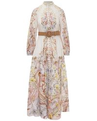 Zimmermann Floral-printed High-neck Maxi Dress - Multicolor