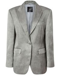 Pinko - For You Single-Breasted Slub Satin Blazer - Lyst