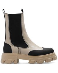 Ganni - Chelsea Boots With Logo, - Lyst
