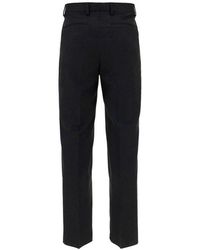 Valentino Side-stripe Straight Leg Trousers in Natural for