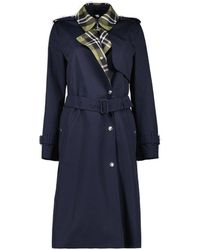 Burberry - Check Panel Gabardine Belted Trench Coat - Lyst