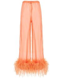 Oséree - Feather Silk Pants - Lyst