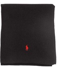 Polo Ralph Lauren - Logo Embroidered Knitted Scarf - Lyst