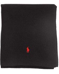 Polo Ralph Lauren - Pony Embroidered Ribbed-knit Scarf - Lyst