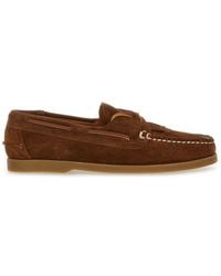 Hereu - Round-Toe Lace-Up Loafers - Lyst