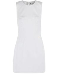 Elisabetta Franchi - Fitted Mini Dress With Structured Bodice And Back Zipper - Lyst