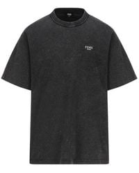 Fendi - Skater Style Jersey T-shirt - Lyst