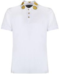 Versace Jeans Couture Logo Printed Polo Shirt - White