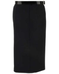 Prada - Gabardine Skirt - Lyst