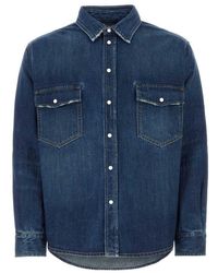 1989 STUDIO - Button-Up Distressed Denim Shirt - Lyst