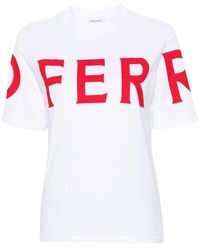 Ferragamo - Logo Cotton T-shirt - Lyst