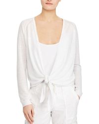 Polo Ralph Lauren - Long Sleeved Front-tied Cardigan - Lyst