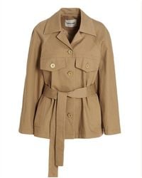 Low Classic - Belted Buttoned Jacket - Lyst