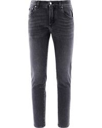 Dolce & Gabbana Denim Black Skinny Stretch Jeans With Patch Detailing for Men Mens Jeans Dolce & Gabbana Jeans 
